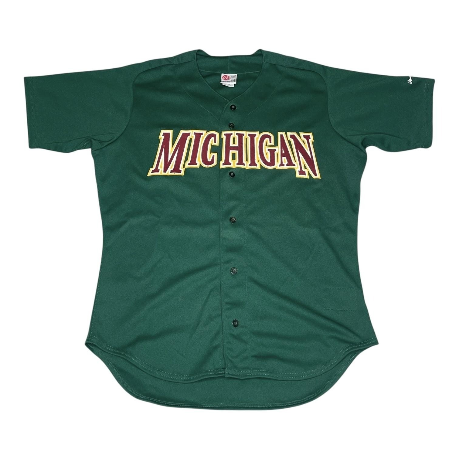 Vintage Rawlings Usa Michigan Battle Cats Minor Baseball Official Jersey Mens 46